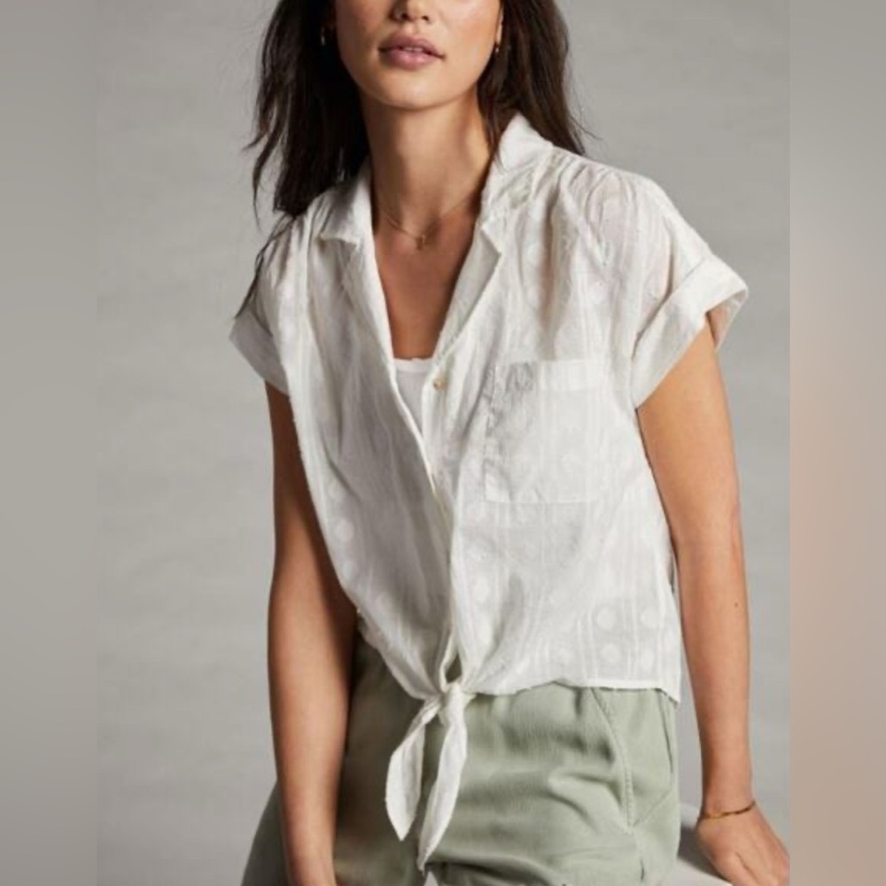 Anthropologie – Pilcro “The Cammie” Surf Blouse – White – Size Small